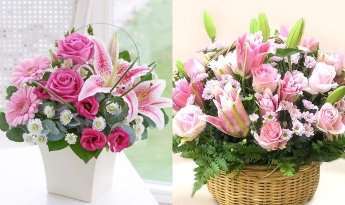 Cách cắm hoa ly ngày Tết kết hợp với hoa hồng