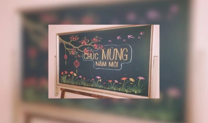 Trang trí bảng Tết 2025 một cách đơn giản