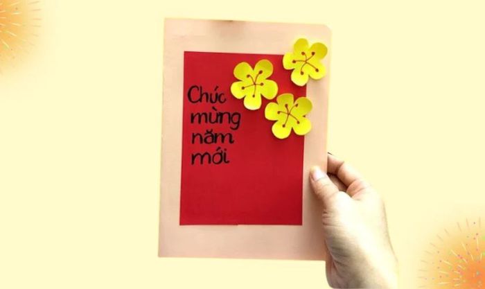 Mẫu thiết kế thiệp chúc Tết đơn giản, dễ thực hiện