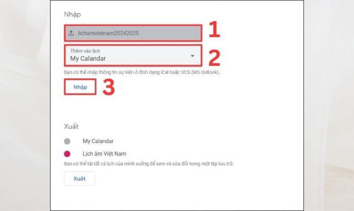 Tải lên file lịch âm