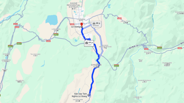 Distance from Sanyi Airport to Lệ Giang