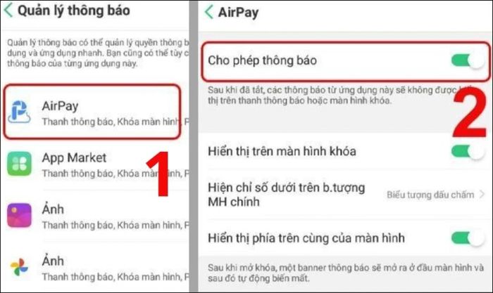 Tiếp theo, chọn ứng dụng mà bạn muốn tắt thông báo