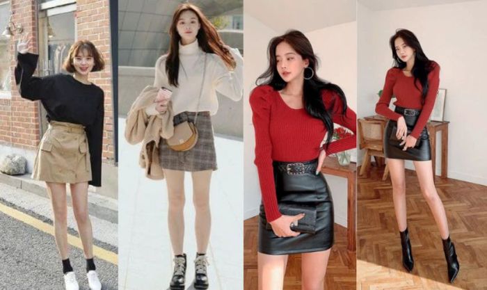 Cách phối đồ Giáng sinh với chân váy bút chì