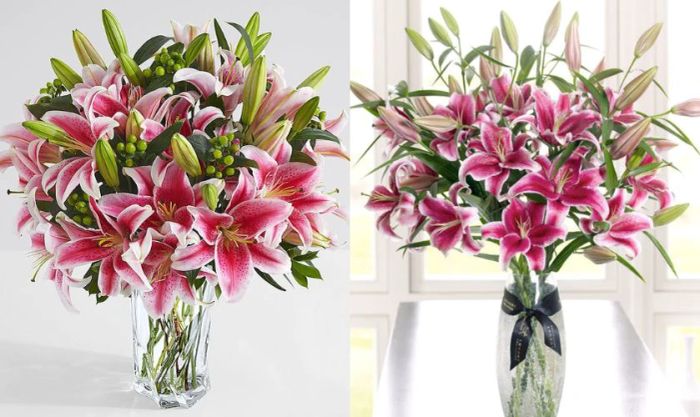 Cách cắm hoa ly để bàn ngày Tết theo hình vòm