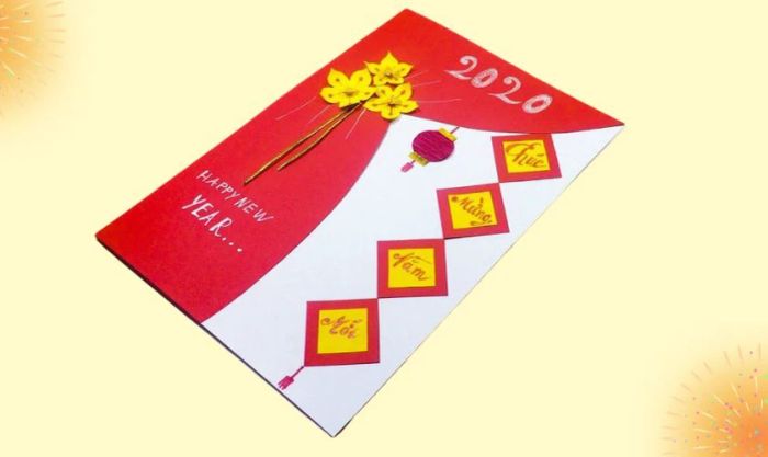 Mẫu thiệp chúc Tết đơn giản dành cho năm 2025