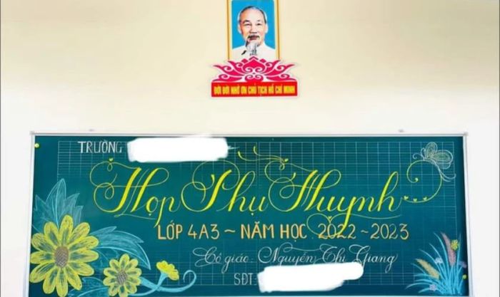 Mẫu trang trí bảng họp phụ huynh Tết 2025 đẹp