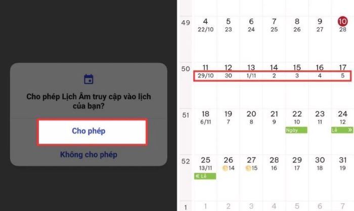 Theo dõi lịch âm trên OPPO thông qua ứng dụng Lịch Âm Việt