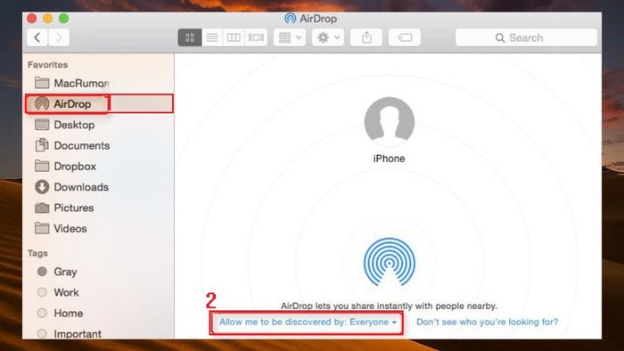 Hướng dẫn chuyển ảnh từ iPhone sang máy tính MacBook - Bước 2
