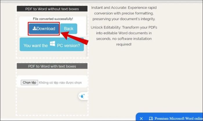 Nhấn Download để tải file Word