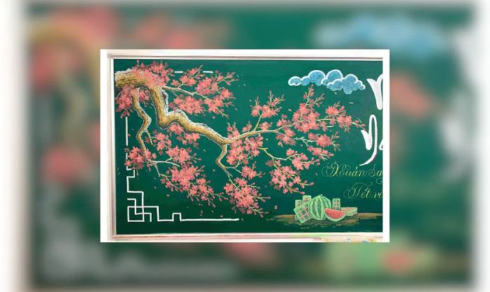 Vẽ trang trí bảng Tết Nguyên Đán 2025 theo chủ đề ẩm thực