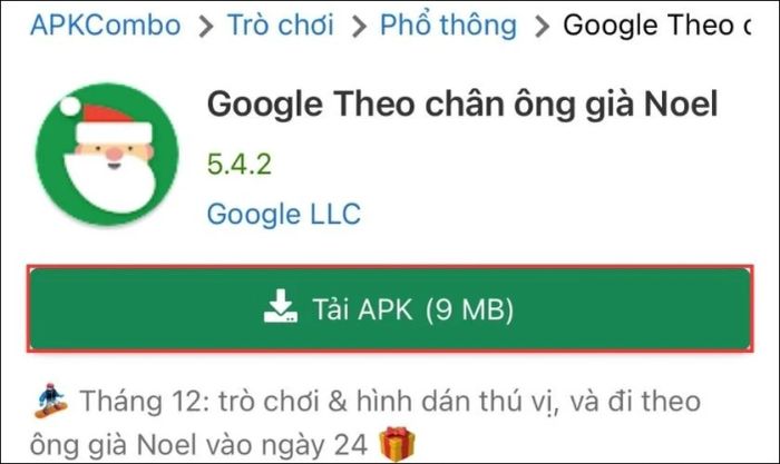 Truy cập vào liên kết tải game và nhấn vào Tải APK