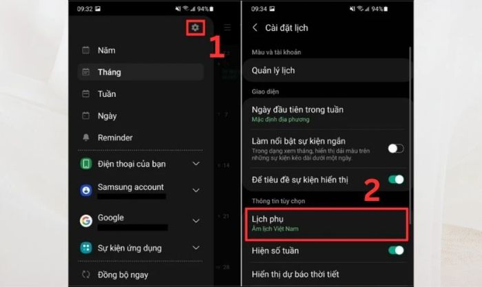 Lịch phụ