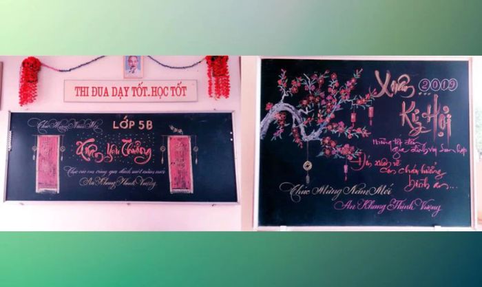 Vẽ trang trí bảng Tết 2025 với chủ đề chúc Tết