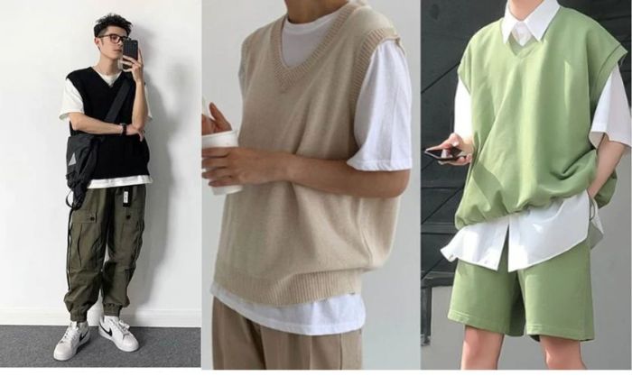 Cách phối đồ Giáng sinh cho nam với áo gile len