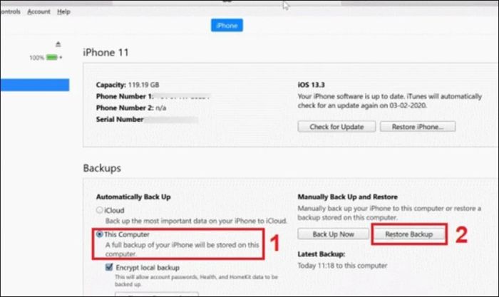 Cập nhật hệ điều hành iOS trước khi tiến hành chuyển dữ liệu