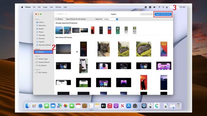 Hướng dẫn chuyển ảnh từ iPhone sang MacBook qua ứng dụng Photos - Bước 3