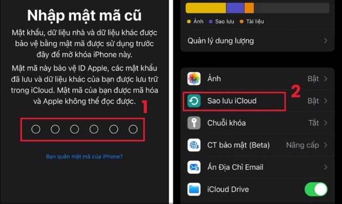 Đăng nhập vào tài khoản iCloud trên iPhone