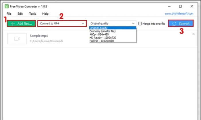 Chuyển đổi MP4 sang MP3 bằng Free MP4 Video Converter