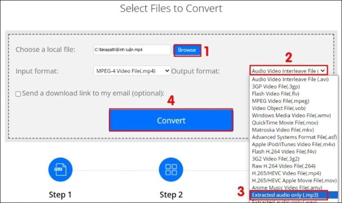 Sử dụng ConvertFiles để chuyển đổi MP4