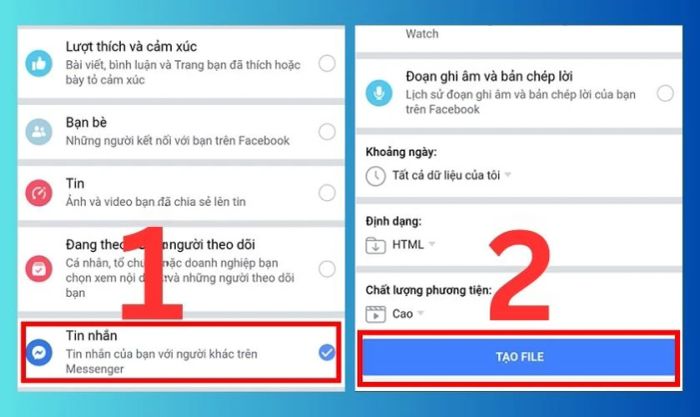 Nhấn chọn Tạo File