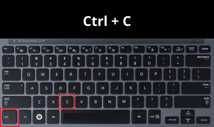 Nhấn đồng thời hai phím Ctrl và C để thực hiện sao chép