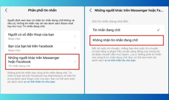 Ngừng nhận tin nhắn chờ