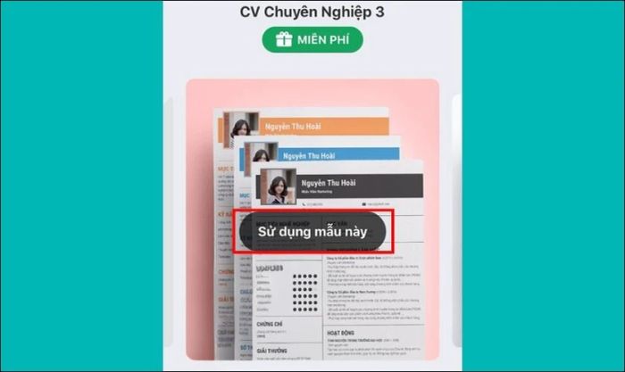 Hướng dẫn tạo CV xin việc trên điện thoại với TopCV bước 4