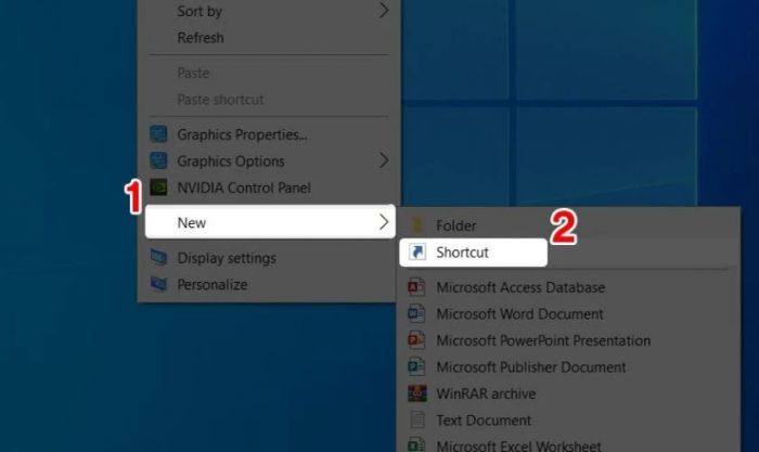 Tạo Shortcut tắt máy trên màn hình máy tính