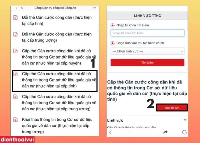 Chọn ngành nghề cấp thẻ CCCD