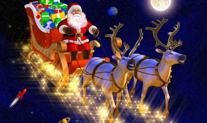 Hình ảnh Santa Claus cưỡi tuần lộc đẹp mắt