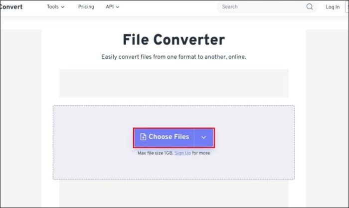 Nhấn vào Choose Files để chọn một hoặc nhiều file cần chuyển đổi