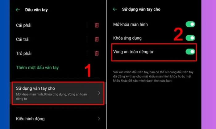Sử dụng sinh trắc học để mở khóa và xem ảnh riêng tư trên OPPO