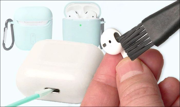 Lau chùi AirPods để loại bỏ bụi bẩn làm ảnh hưởng đến chức năng của chúng