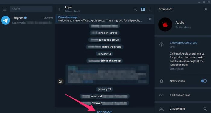 Cách tìm nhóm trên Telegram
