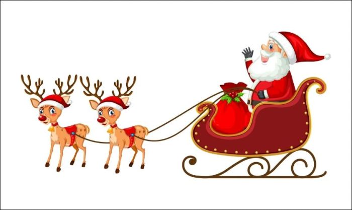 Ông già Noel cưỡi tuần lộc phiên bản chibi