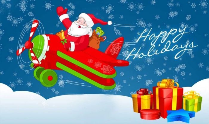 Santa Claus đi trực thăng để tặng quà Giáng Sinh