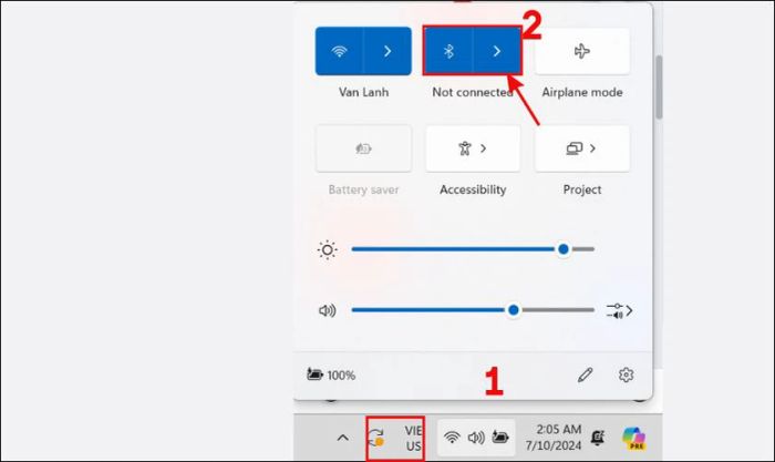 Kích hoạt Bluetooth trên máy tính Windows