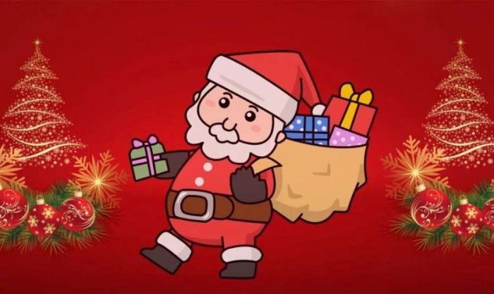 Santa Claus trong tranh vẽ đáng yêu