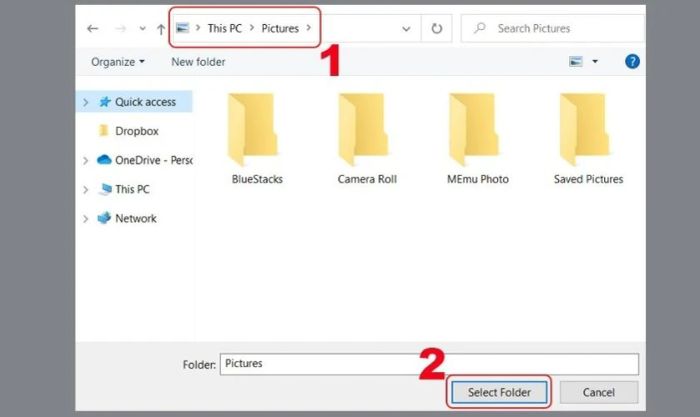 Chọn thư mục và nhấn Select Folder để hoàn tất