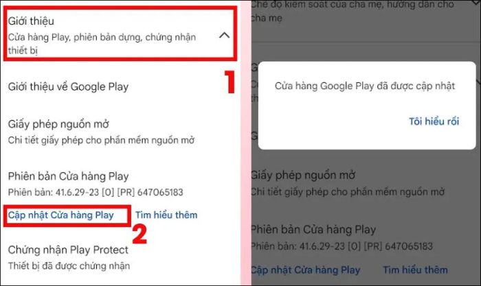 Đảm bảo rằng ứng dụng của bạn đã được cập nhật trước khi thay đổi vùng trên CH Play