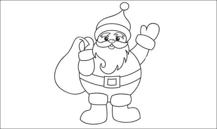 Tranh tô màu ông già Noel với phong cách đơn giản