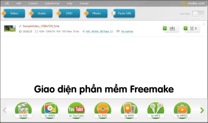 Chuyển đổi MP4 sang MP3 bằng Freemake Video Converter