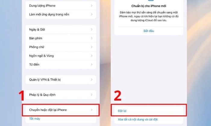Khôi phục cài đặt gốc để khắc phục lỗi