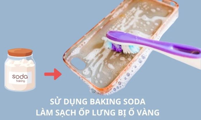 Làm sạch ốp lưng bị ố vàng bằng Baking Soda