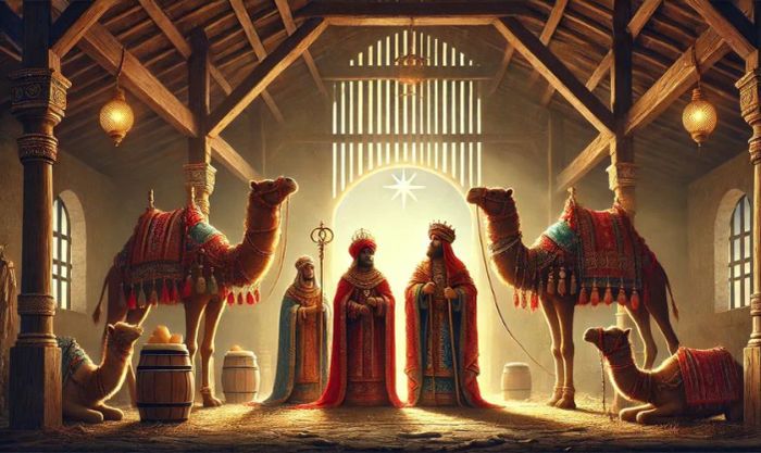 Magi và đàn lạc đà tượng trưng cho sự công nhận của thế giới đối với Đấng Cứu Thế