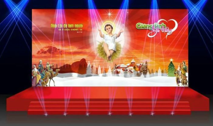 Mẫu hình nền sân khấu Giáng sinh