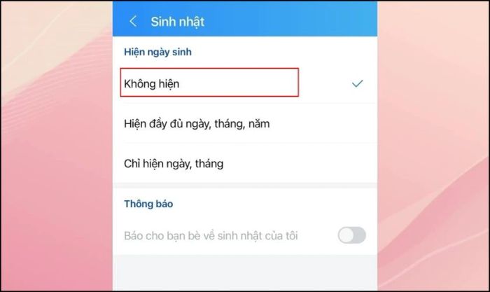 Thiết lập quyền riêng tư: Hiển thị hoặc ẩn thông tin cá nhân bước 3