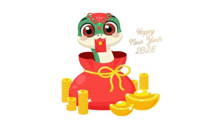 Sticker Tết 2025 với hình ảnh con rắn – linh vật của năm mới