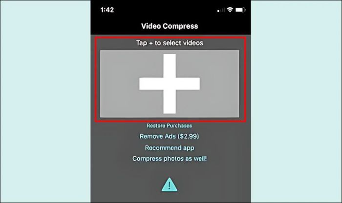 Nén video trên điện thoại với Video Compress - bước 1