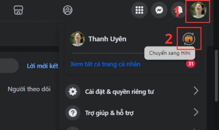 Bình luận hoặc tương tác qua trang Fanpage khác.